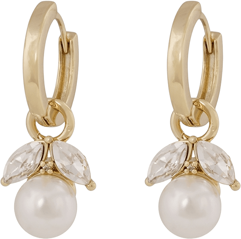 Eira Pearl Ring Ear, från SNÖ of Sweden, i färgen g/white.