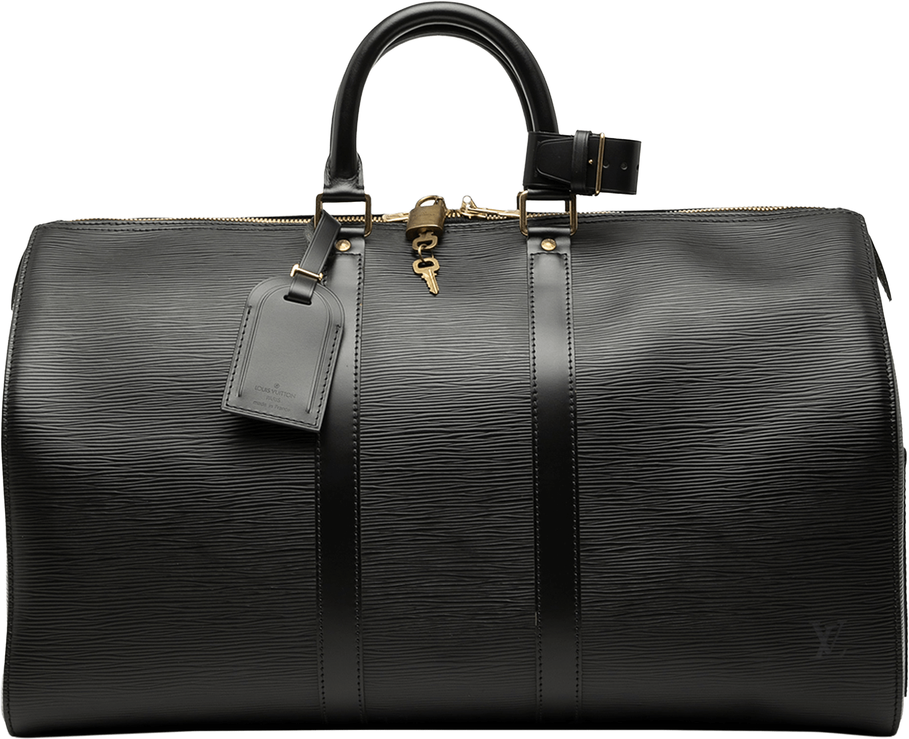 Louis Vuitton Epi Keepall 50, från Luxclusif, i färgen black.