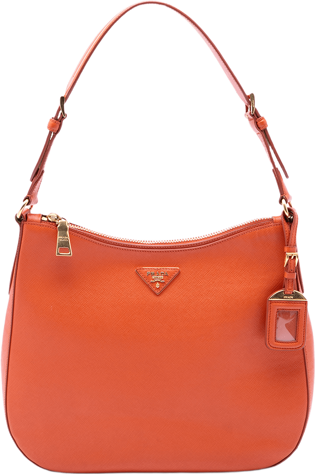 Prada Saffiano Lux Shoulder Bag, från Luxclusif, i färgen orange.