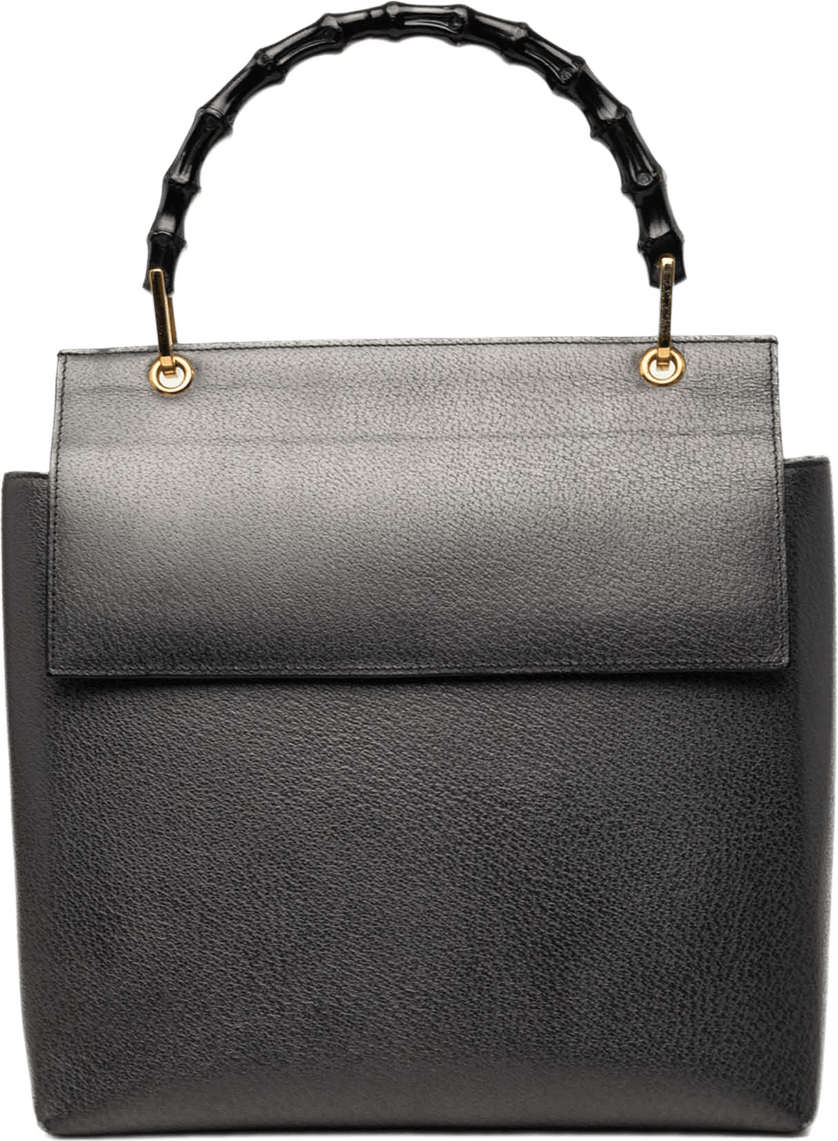 Gucci Calfskin Bamboo Flap Top Handle Bag, från Luxclusif, i färgen grå.