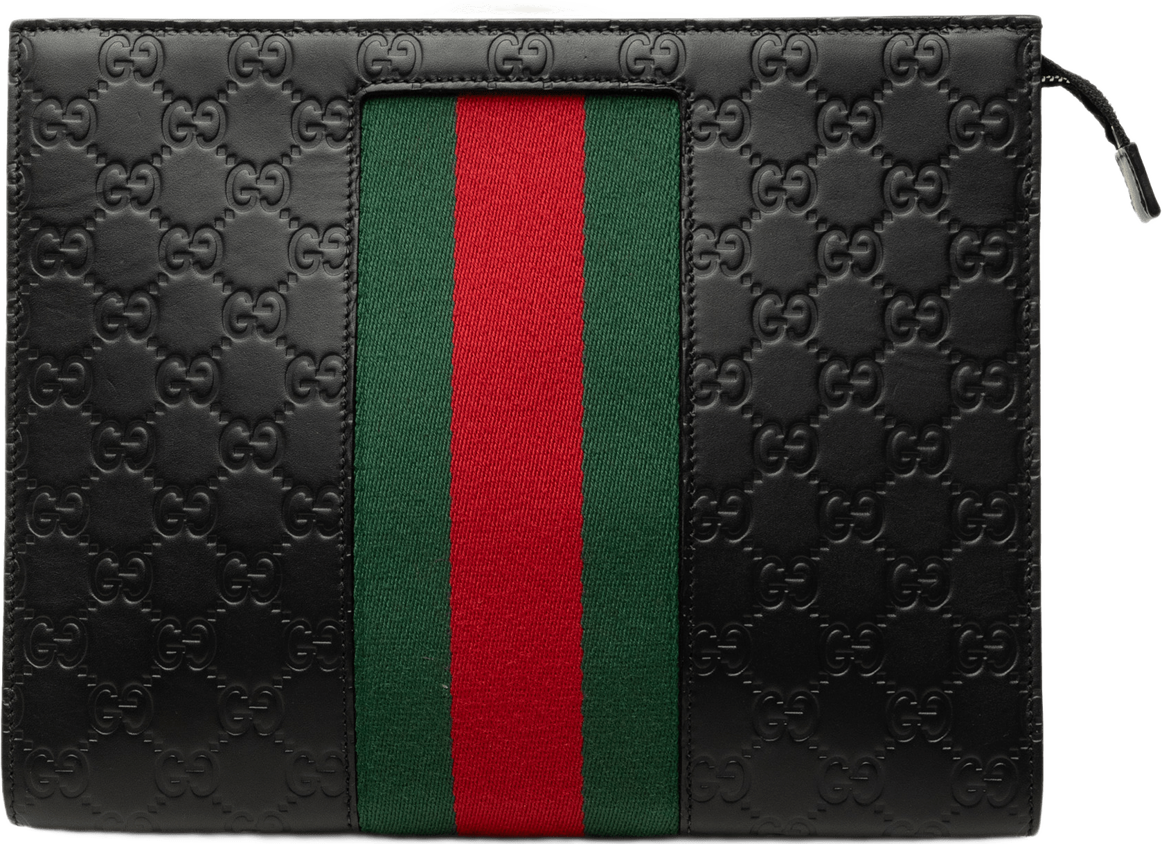 Gucci Guccissima Web Clutch, från Luxclusif, i färgen svart.