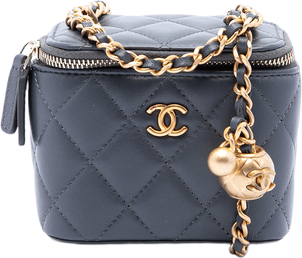 Chanel Mini Quilted Lambskin Trendy Cc Vanity Case, från Luxclusif, i färgen grå.
