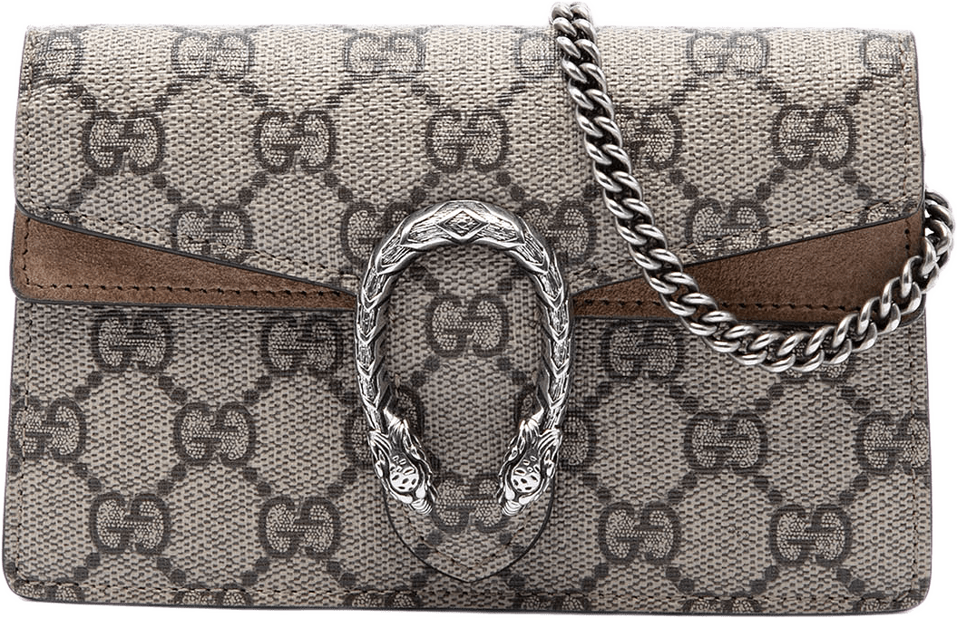 Gucci Mini Gg Supreme Dionysus Crossbody, från Luxclusif, i färgen beige.