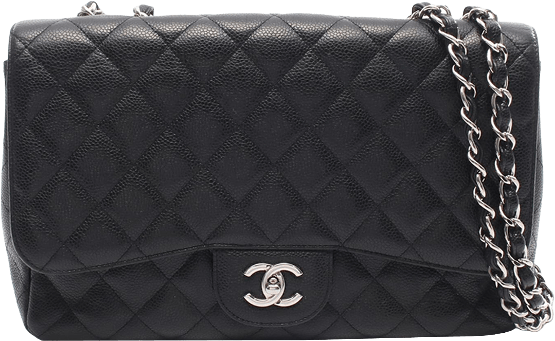 Chanel Maxi Quilted Caviar Single Flap, från Luxclusif, i färgen black.