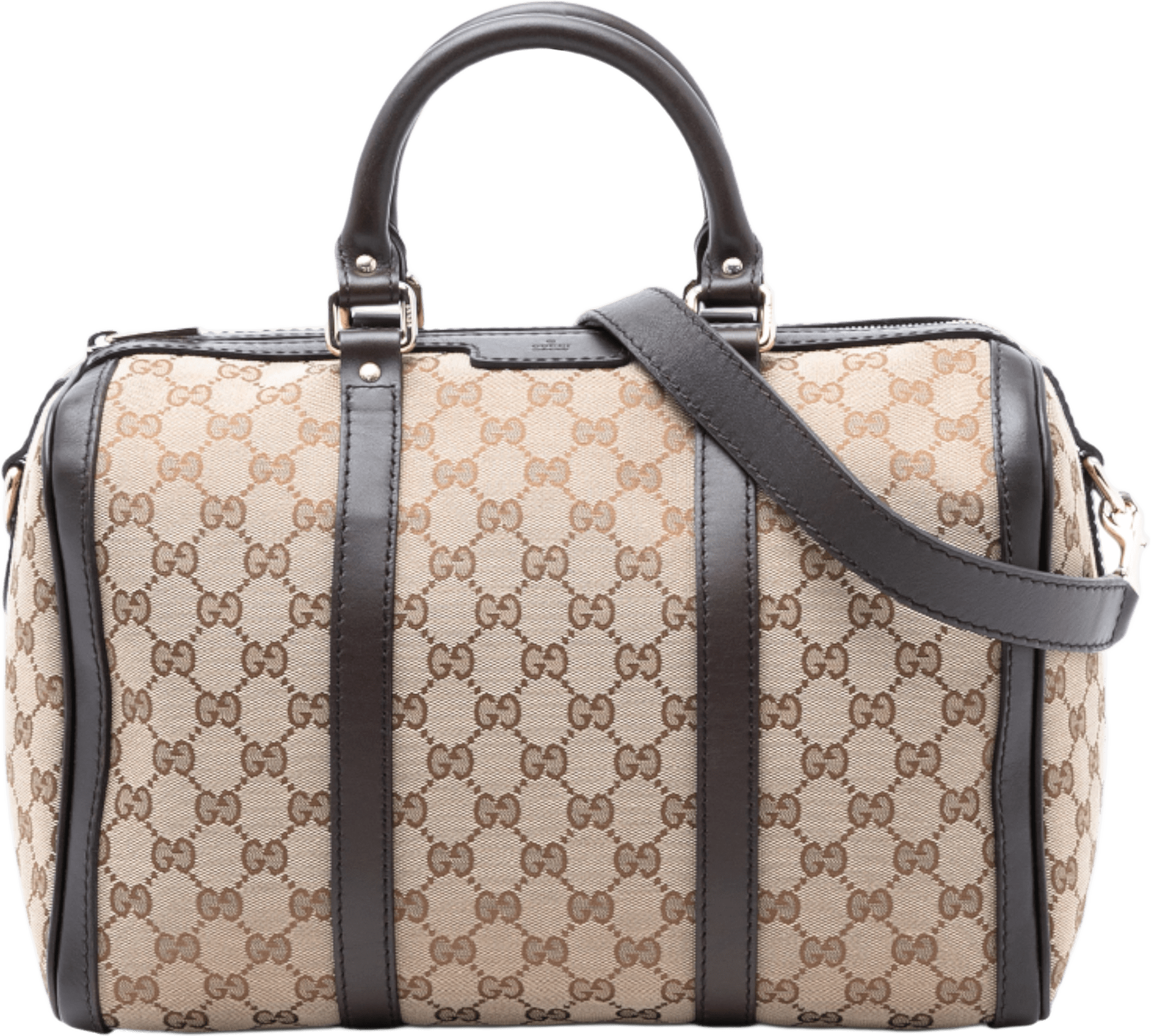 Gucci Medium Gg Canvas Joy Boston Bag, från Luxclusif, i färgen beige.