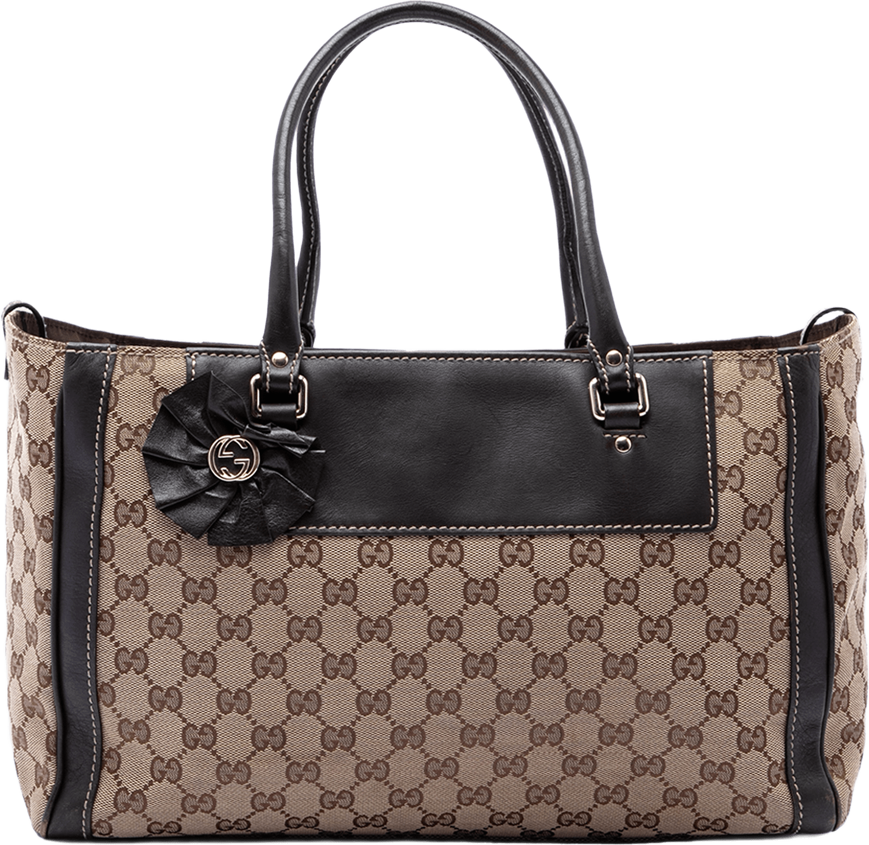 Gucci Gg Canvas Trophy Tote, från Luxclusif, i färgen brun.