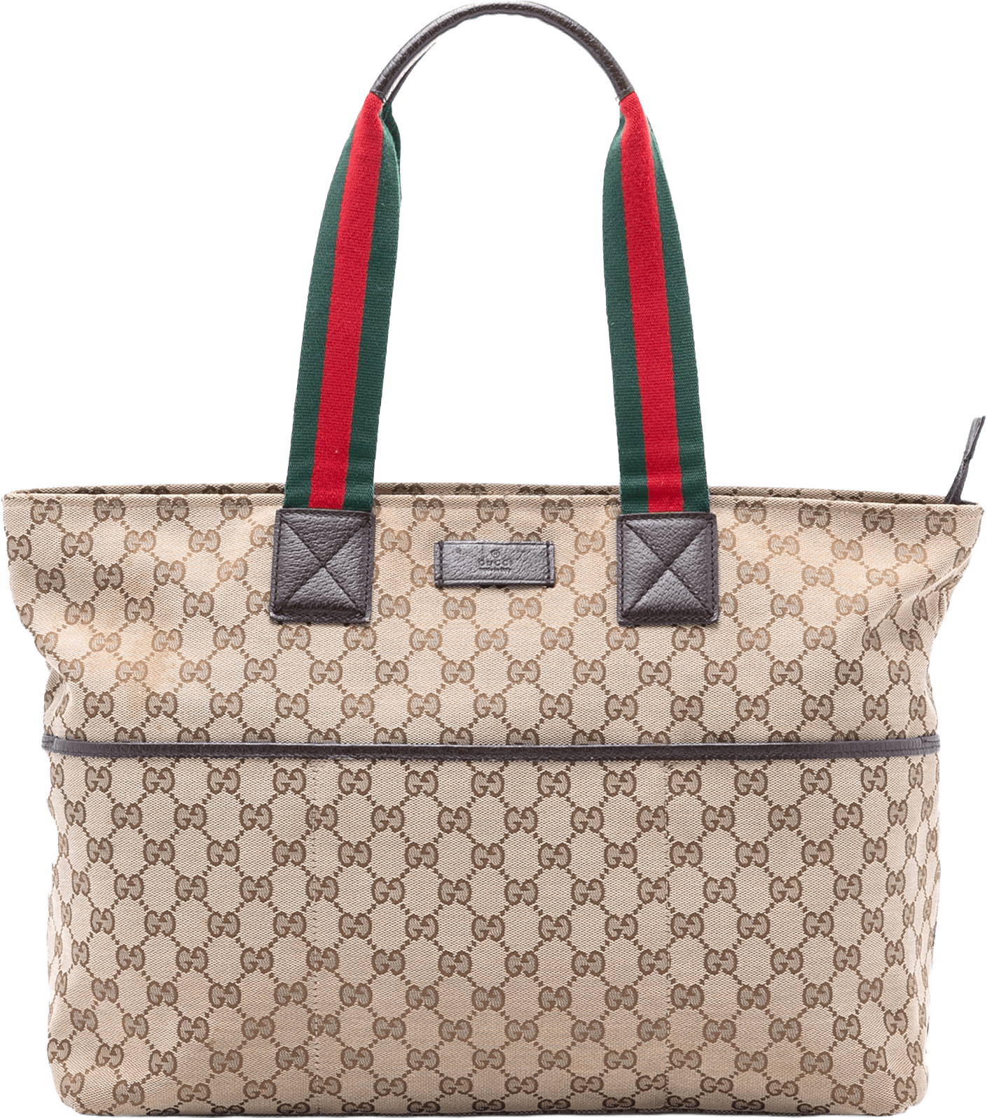 Gucci Gg Canvas Web Tote, från Luxclusif, i färgen beige.