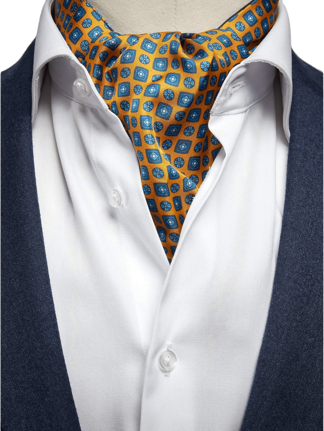 Silk Single Pointed Ascot Geometric