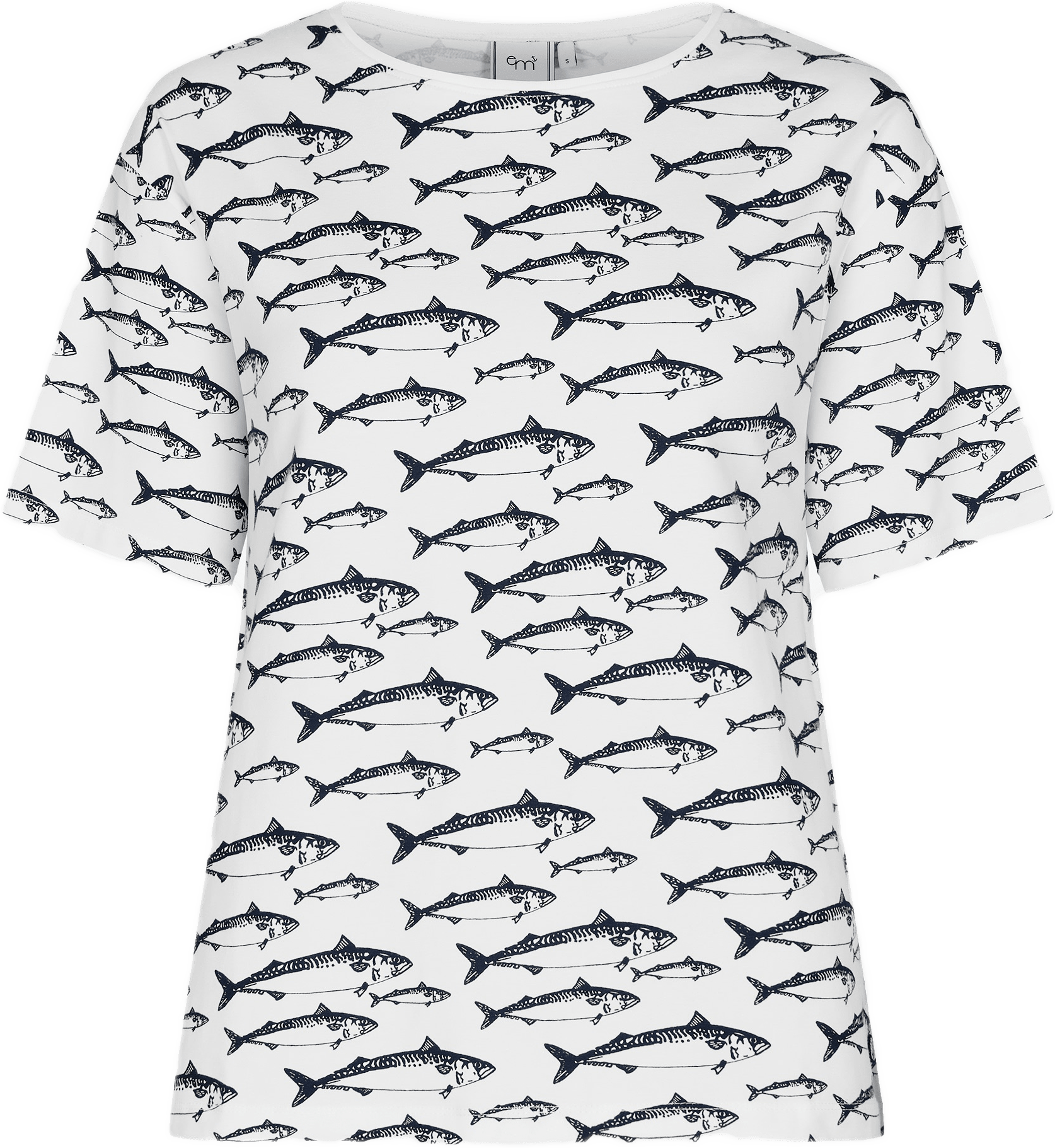 Tuva T-shirt Makrill, från emmamalena, i färgen vit.