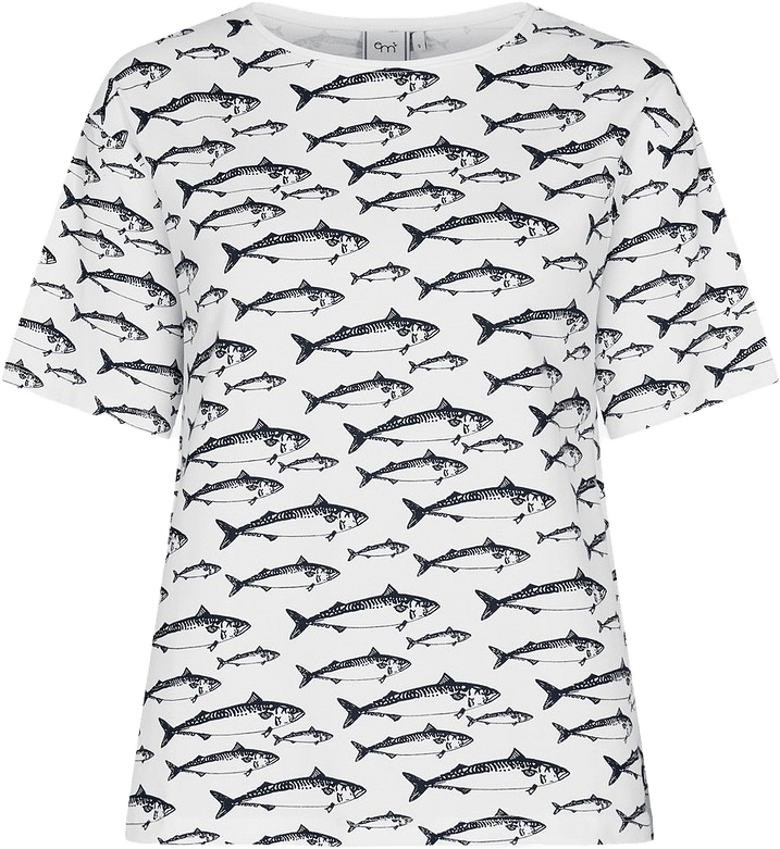 Tuva T-shirt Makrill, från emmamalena, i färgen vit.