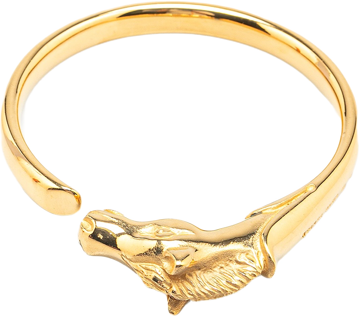 Hermès Gold Plated Tete De Cheval Horse Bangle