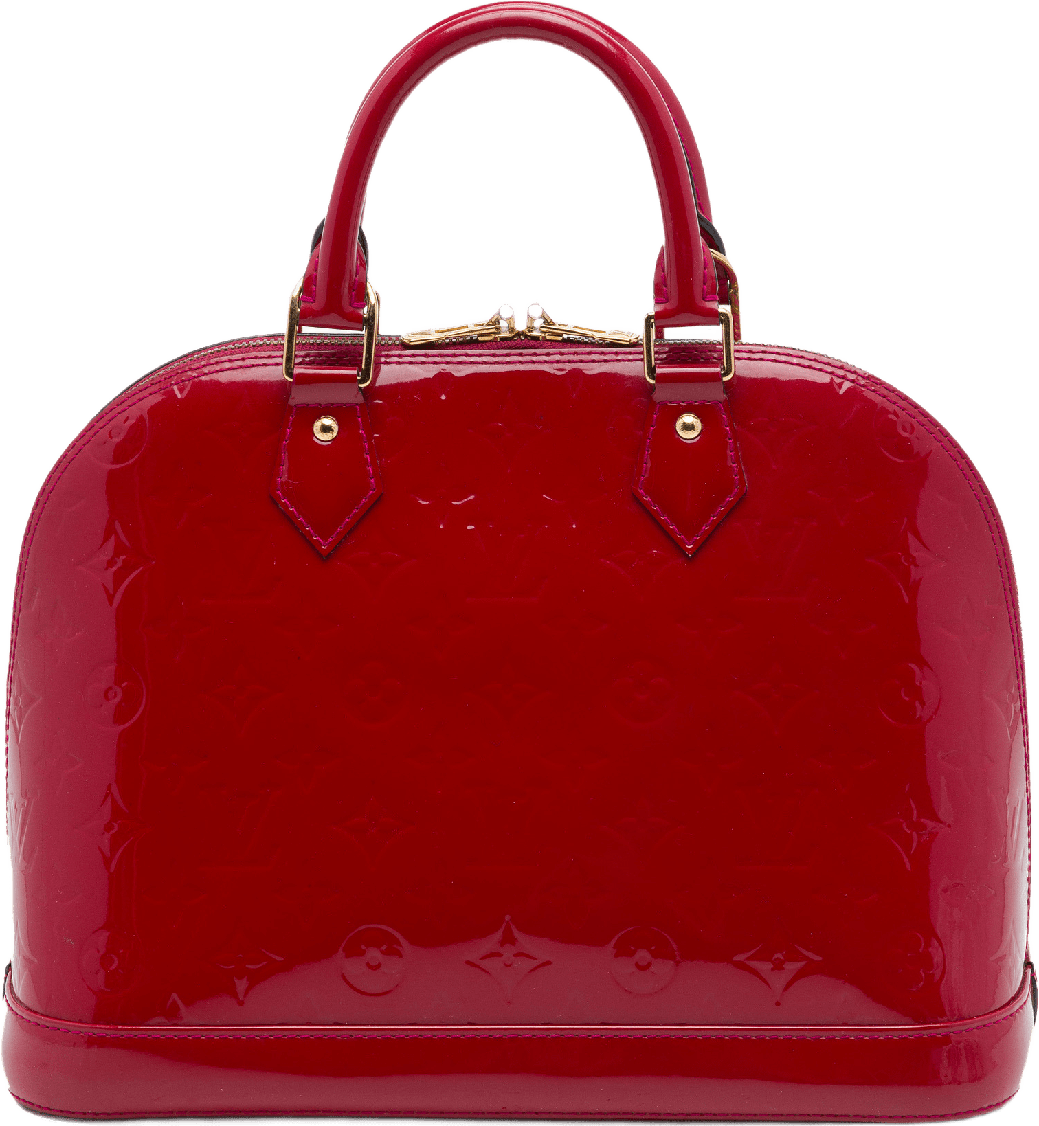 Louis Vuitton Monogram Vernis Alma Pm, från Luxclusif, i färgen rosa.