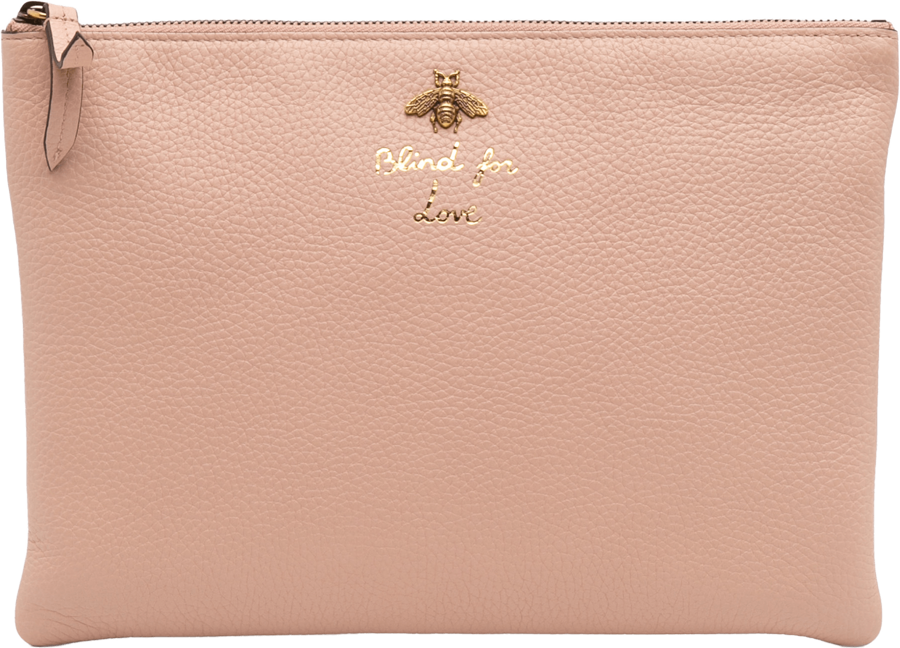 Gucci Leather Blind For Love Clutch, från Luxclusif, i färgen pink.