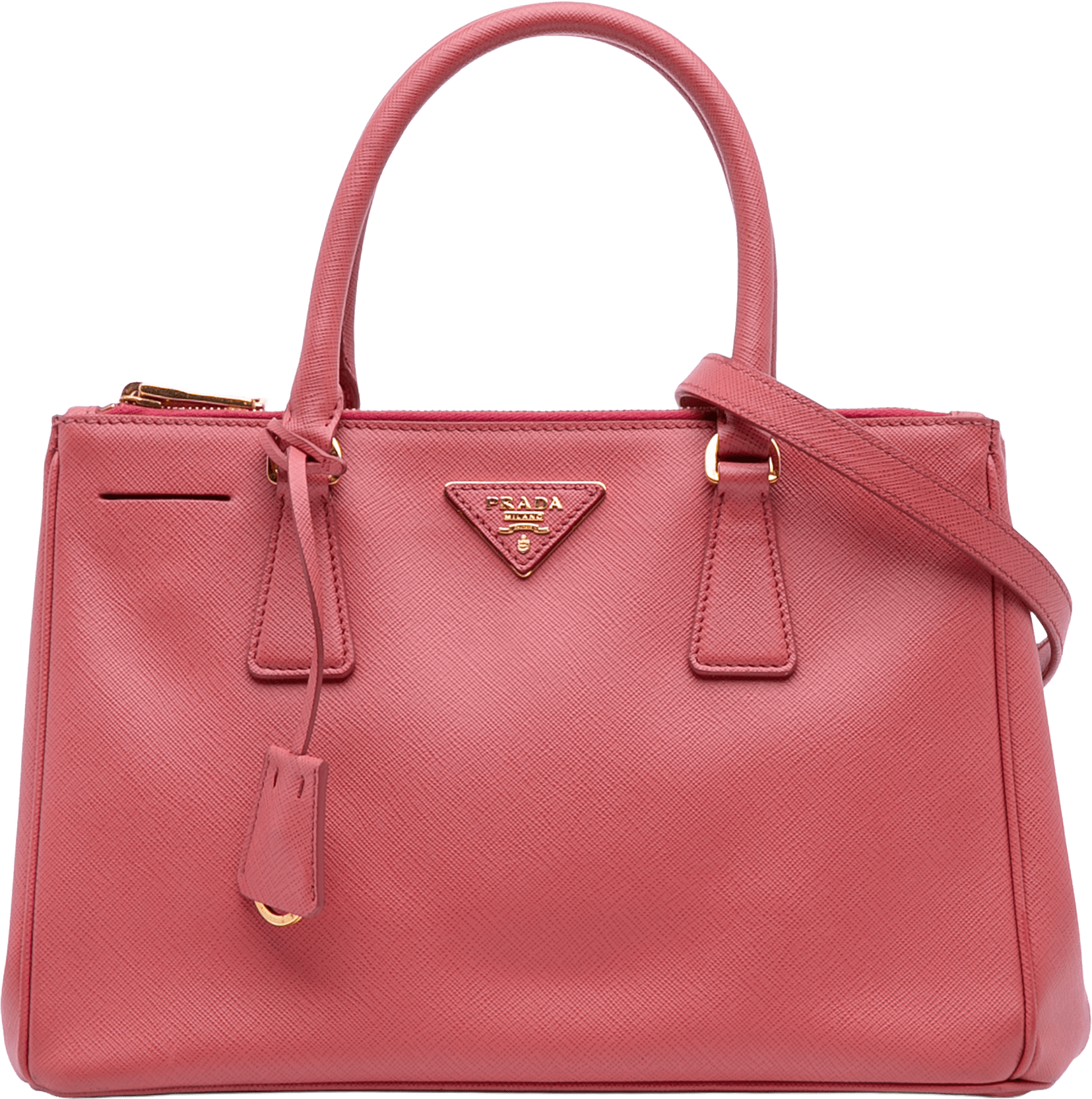 Prada Medium Saffiano Lux Galleria Double Zip Tote, från Luxclusif, i färgen blush.