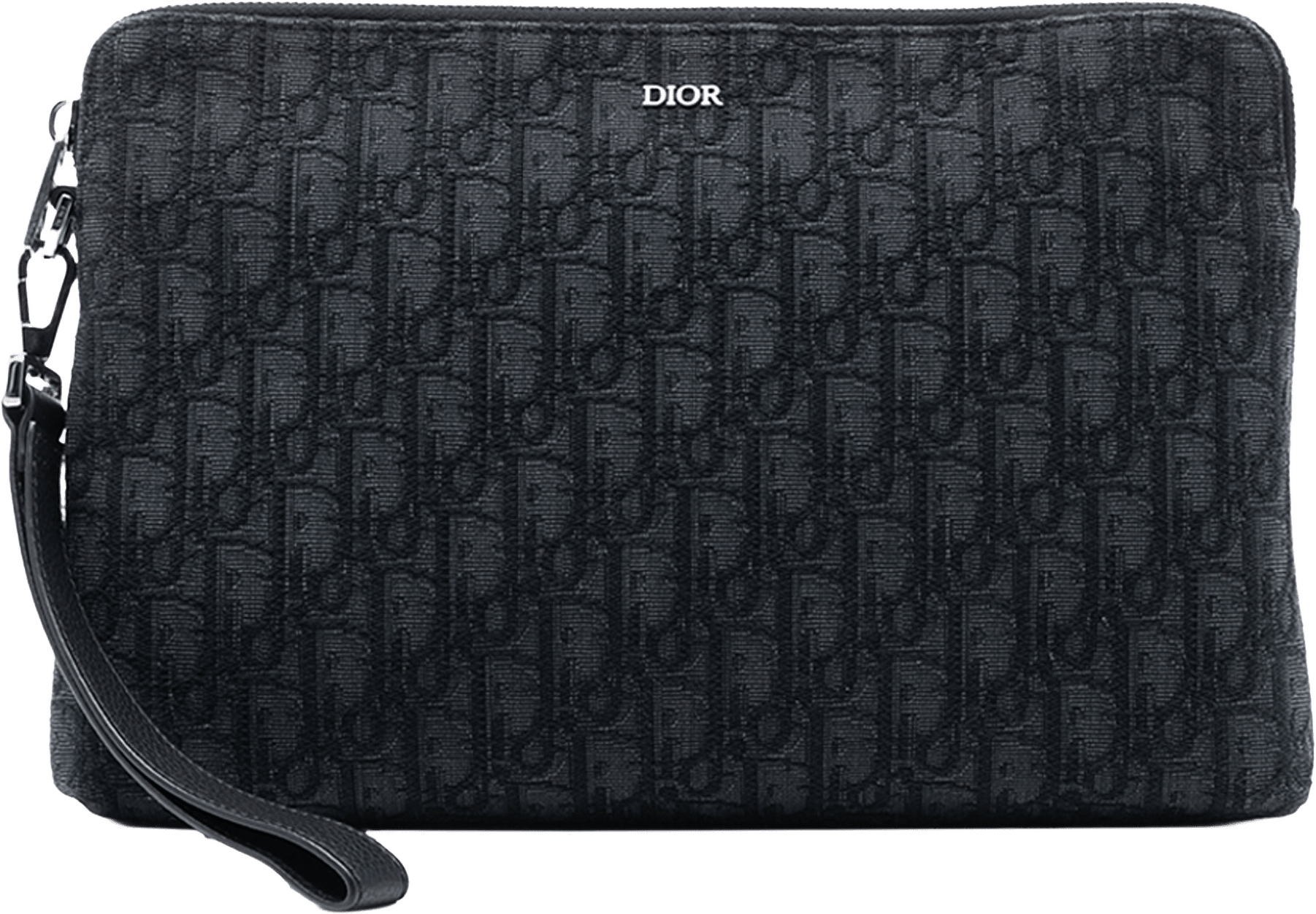 Dior Oblique Canvas A4 Zipped Pouch, från Luxclusif, i färgen black.