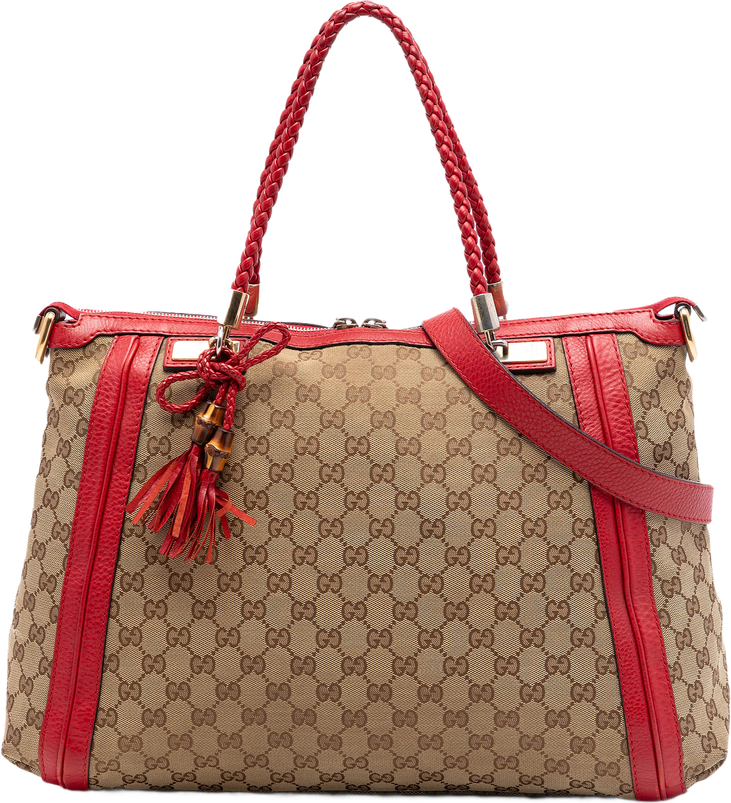 Gucci Gg Canvas Bella Tote, från Luxclusif, i färgen röd.