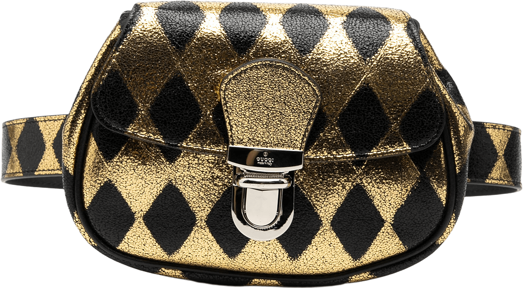 Gucci Metallic Calfskin Belt Bag, från Luxclusif, i färgen gold.