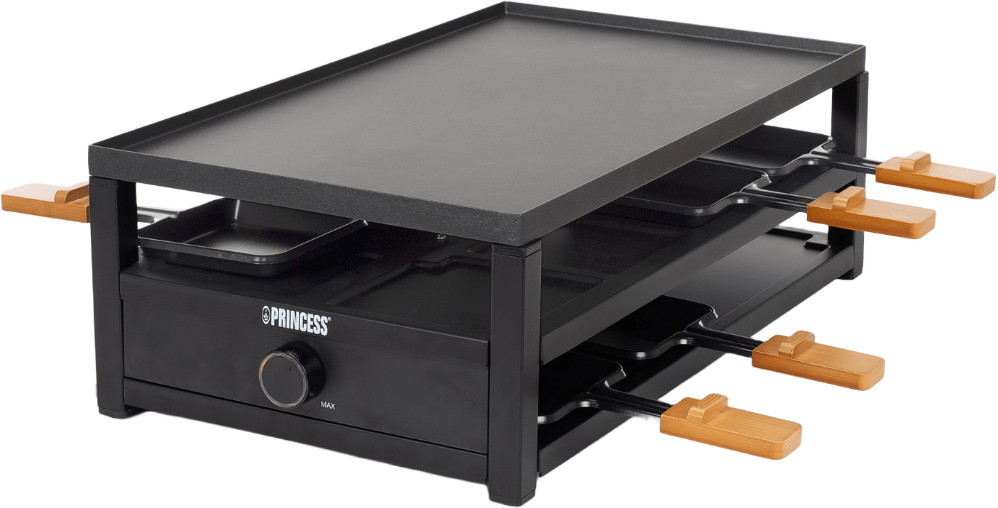 Raclette Steel 8personers, från Princess, i färgen svart.