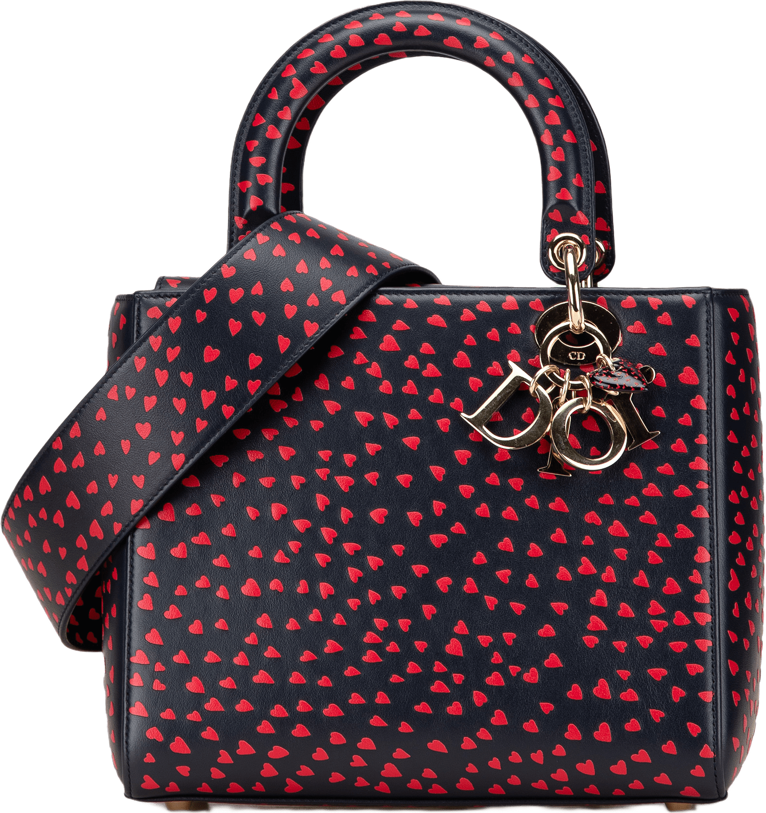 Dior Medium Calfskin I Love Paris Lady Dior, från Luxclusif, i färgen navy.