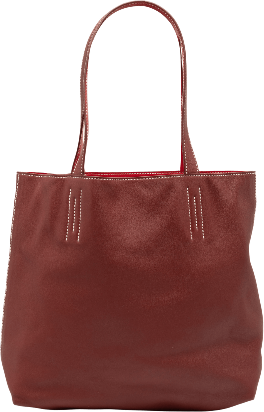 Hermès Veau Sikkim Double Sens 28, från Luxclusif, i färgen dark red.
