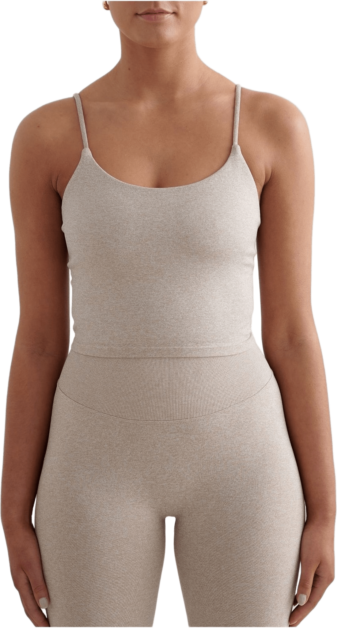 Shape Seamless Strap Singlet, från aim'n, i färgen beige melange.