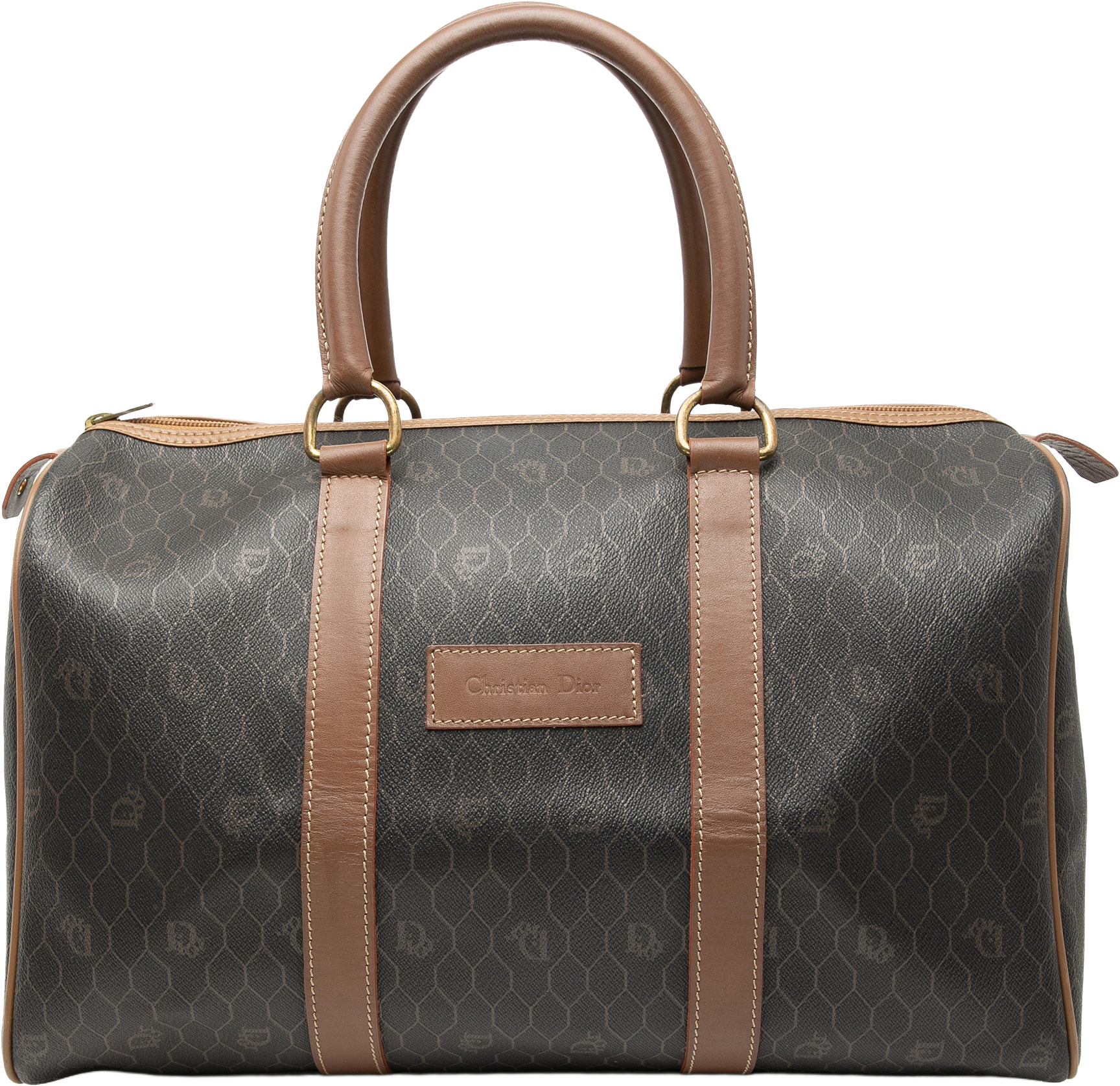 Dior Honeycomb Coated Canvas Boston Bag, från Luxclusif, i färgen black.