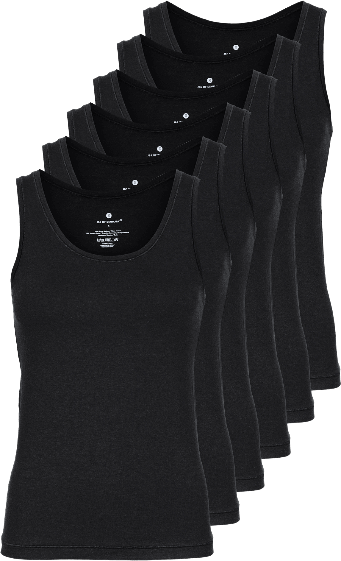 Bambu, Linne Breda Axelband, 6-pack, Vit, från JBS of Denmark, i färgen black.