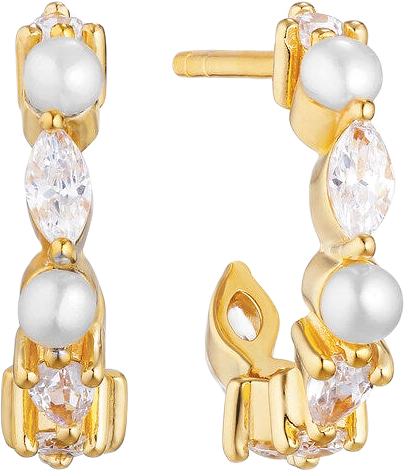 Örhänge Adria Creolo Piccolo, från Sif Jakobs Jewellery, i färgen white and freshwater pearl.