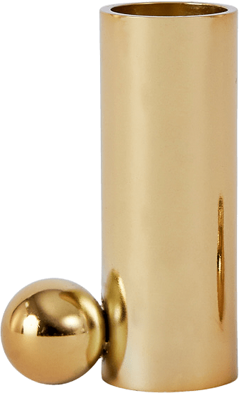 Palloa Candleholder - High, från OYOY Living, i färgen brass.