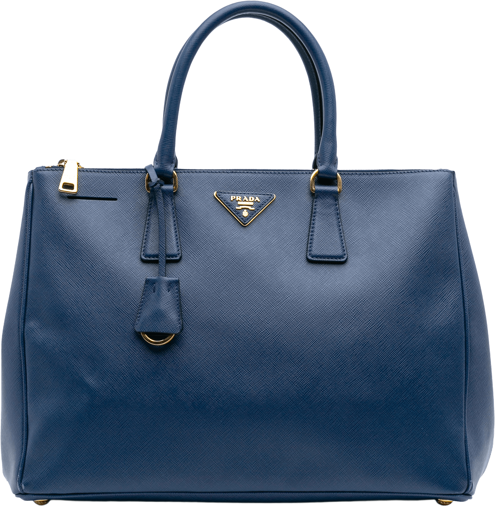 Prada Large Saffiano Lux Galleria Double Zip Tote, från Luxclusif, i färgen blue.