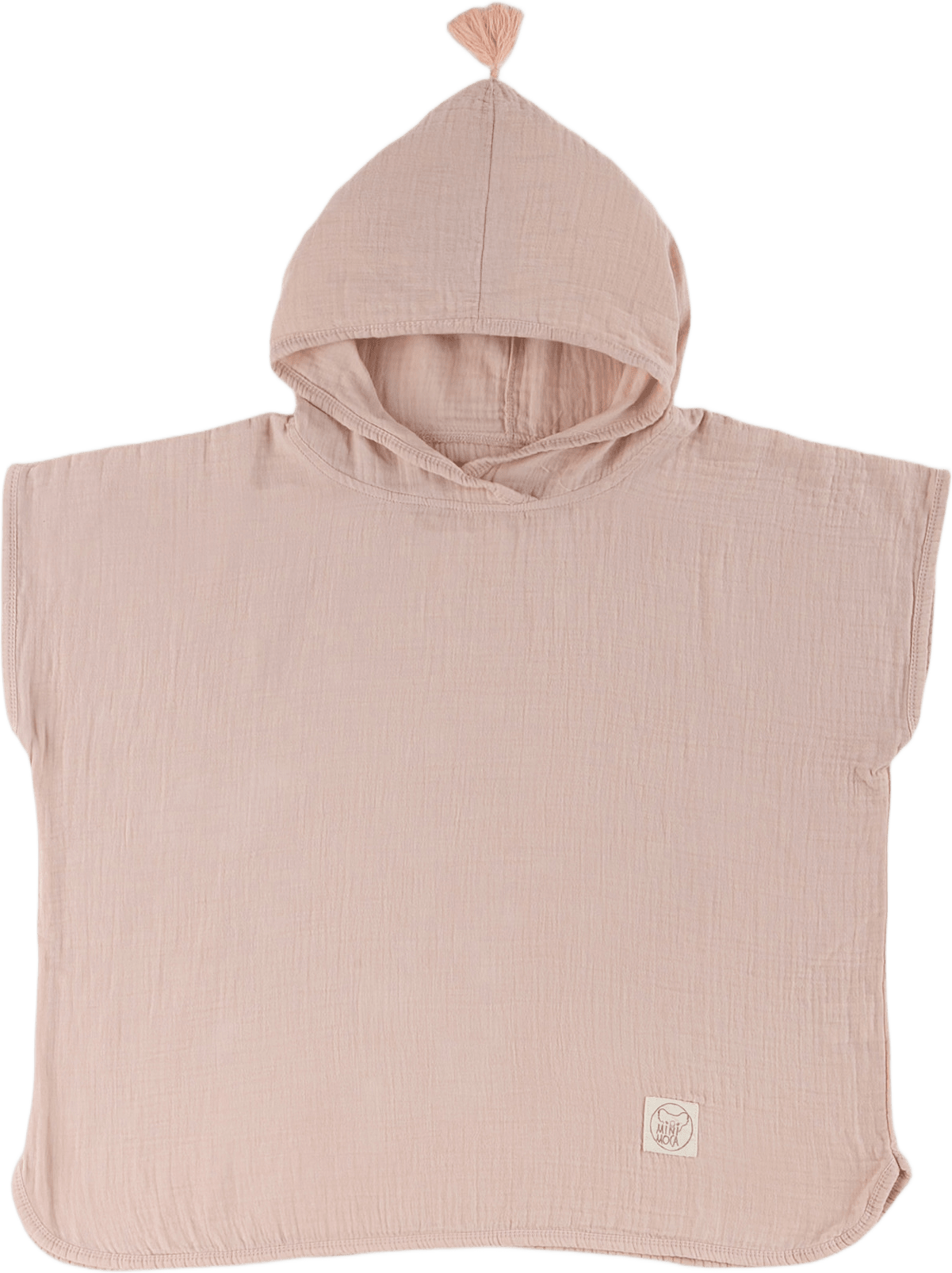 Muslin Poncho, från Minimoca, i färgen rosa.
