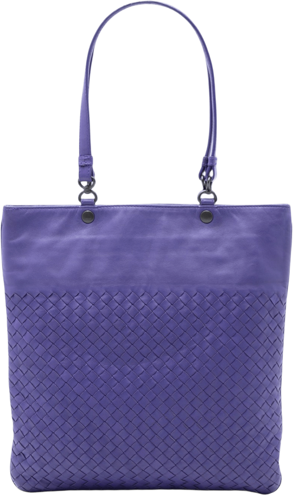 Bottega Veneta Nappa Intrecciato Flat Tote, från Luxclusif, i färgen purple.