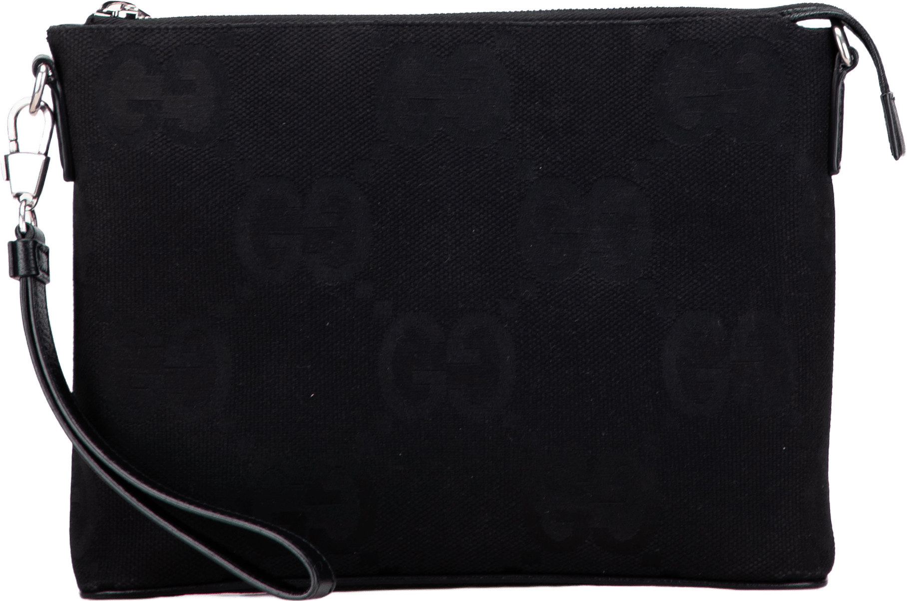 Gucci Jumbo Gg Canvas Clutch On Strap, från Luxclusif, i färgen black.