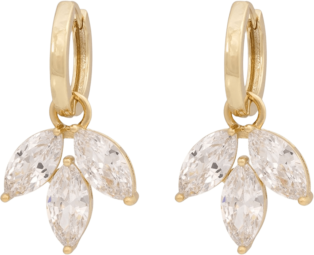 Eira Tripple Navette Ring Ear, från SNÖ of Sweden, i färgen g/clear.