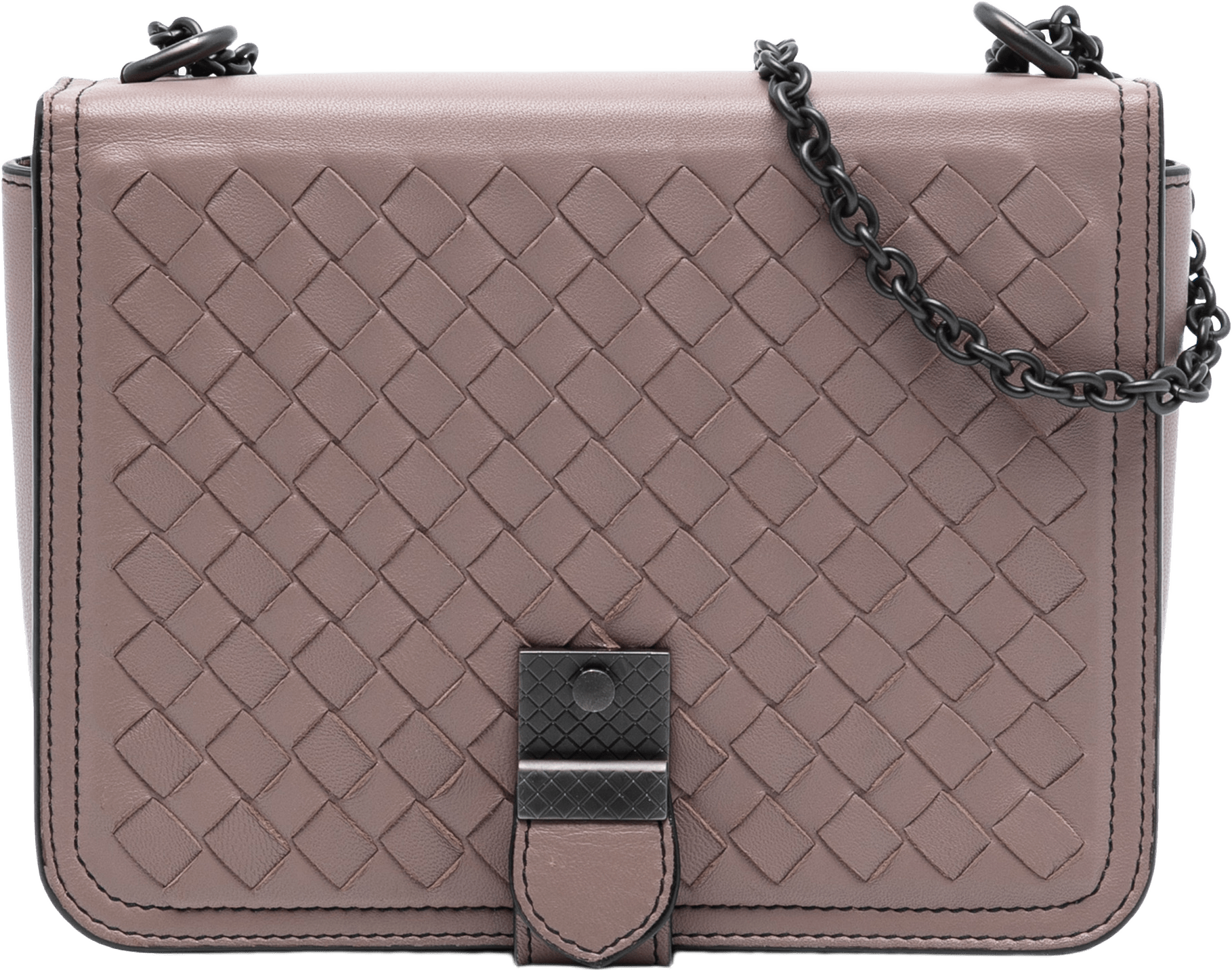 Bottega Veneta Small Nappa Intrecciato Runway Shoulder Bag, från Luxclusif, i färgen lily.