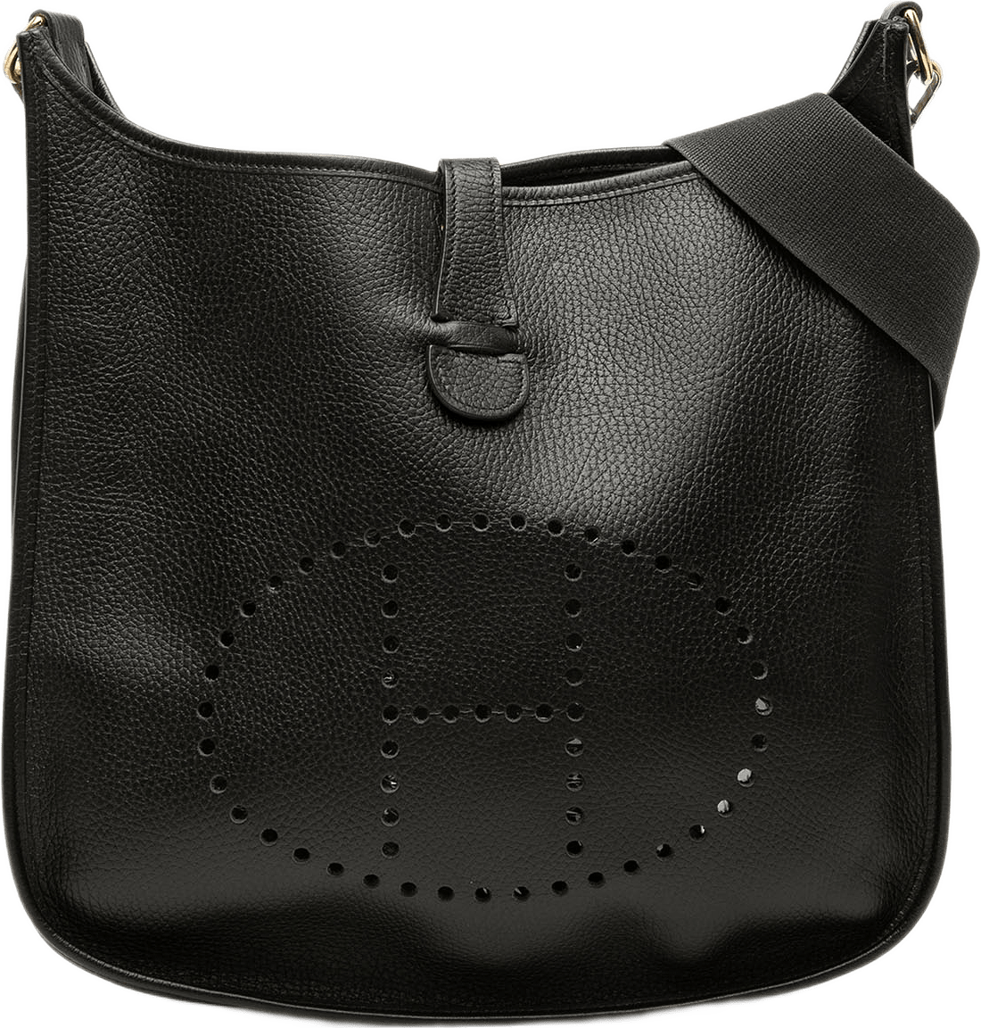 Hermès Courchevel Kirius Clutch, från Luxclusif, i färgen svart.