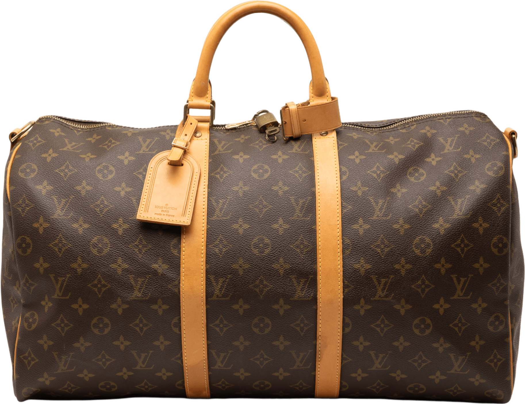 Louis Vuitton Monogram Keepall Bandouliere 50, från Luxclusif, i färgen brown.
