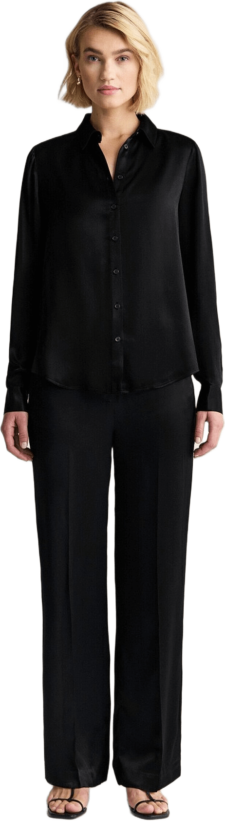 Satinbyxa Elina, från Newhouse, i färgen svart.