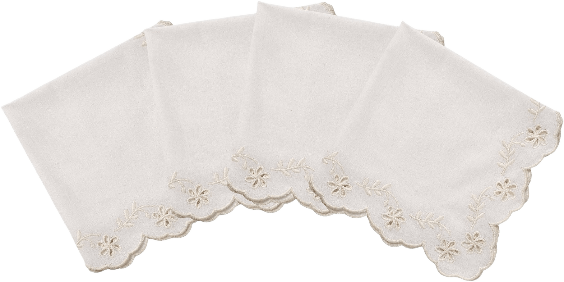 Lace Servett 4-pack - 45x45 Cm, från Pick A Poppy, i färgen offwhite.