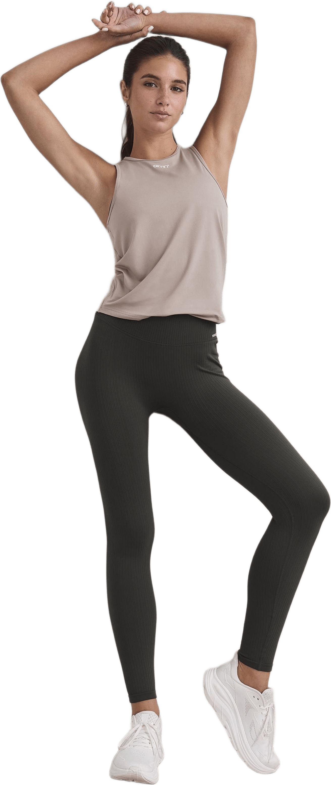 Ribbed Seamless Tights, från aim'n, i färgen dark ivy.