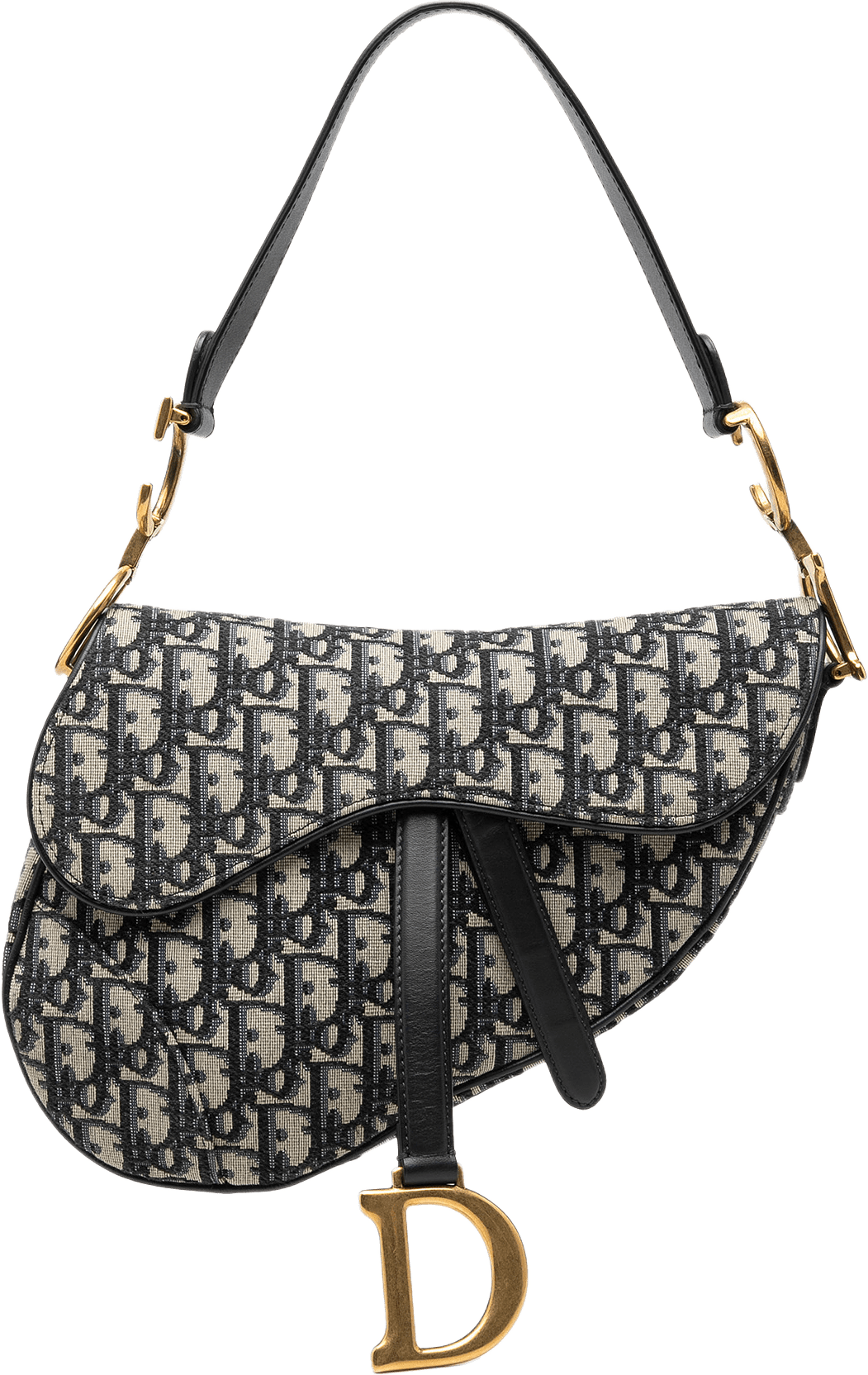 Dior Oblique Canvas Saddle Bag, från Luxclusif, i färgen blå.