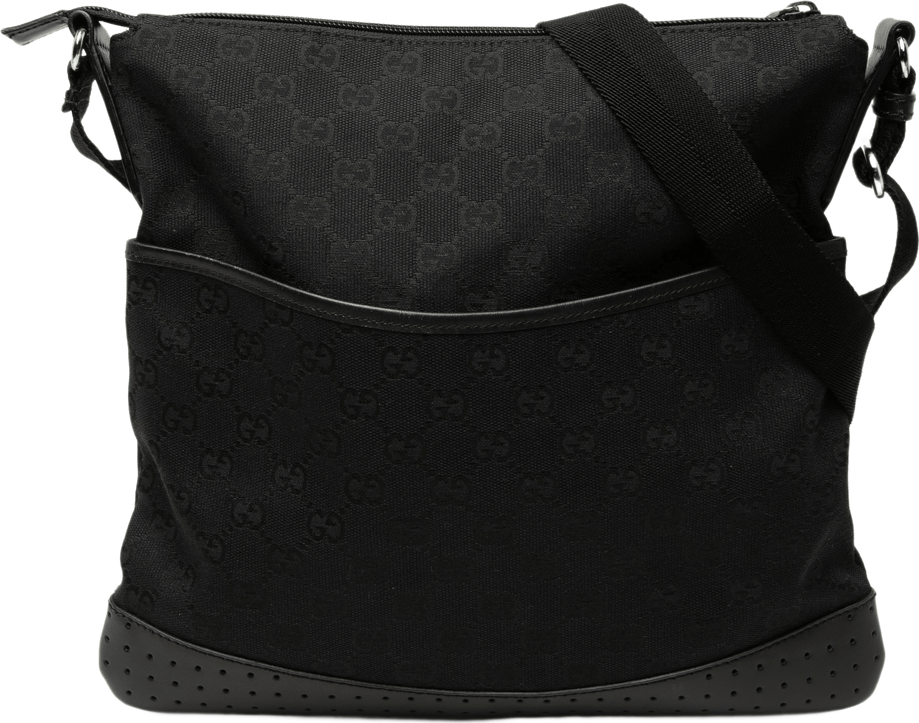 Gucci Gg Canvas Perforated Crossbody, från Luxclusif, i färgen black.