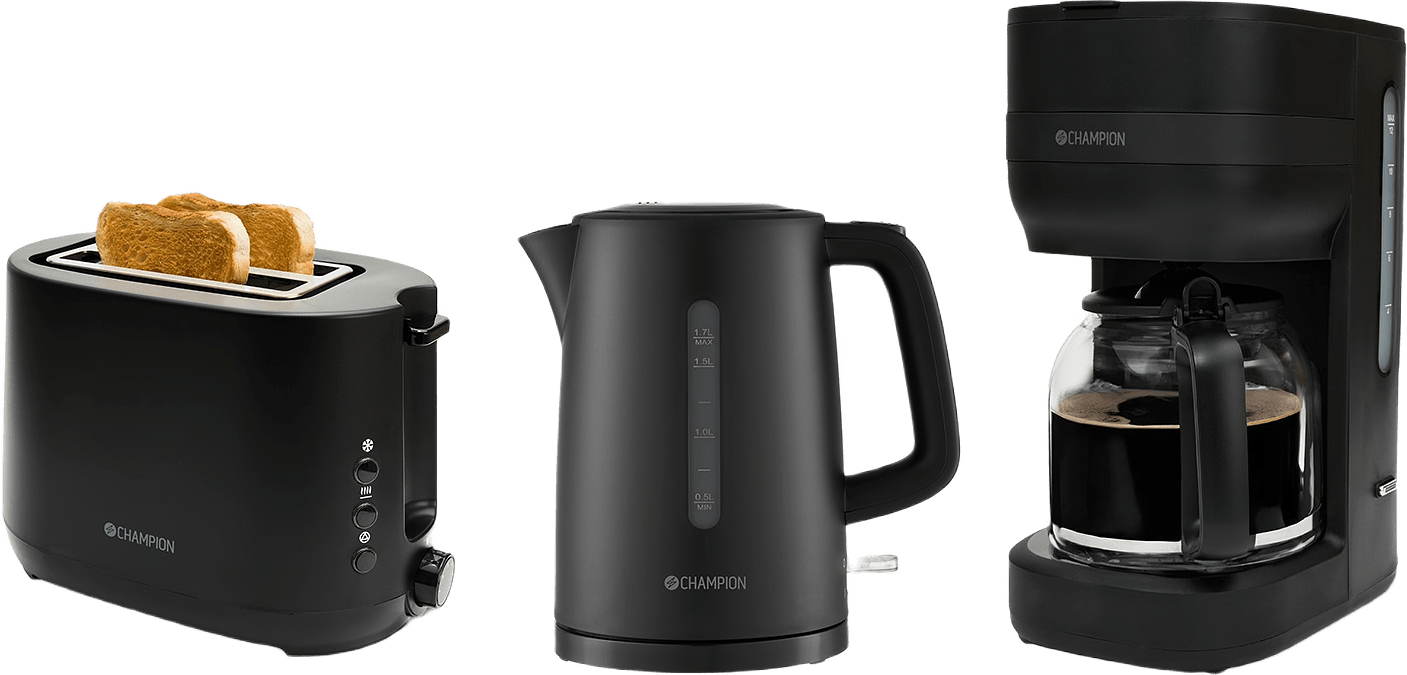 Paket Frukostserie Matte Black Series, från Champion Nordic, i färgen mattsvart.