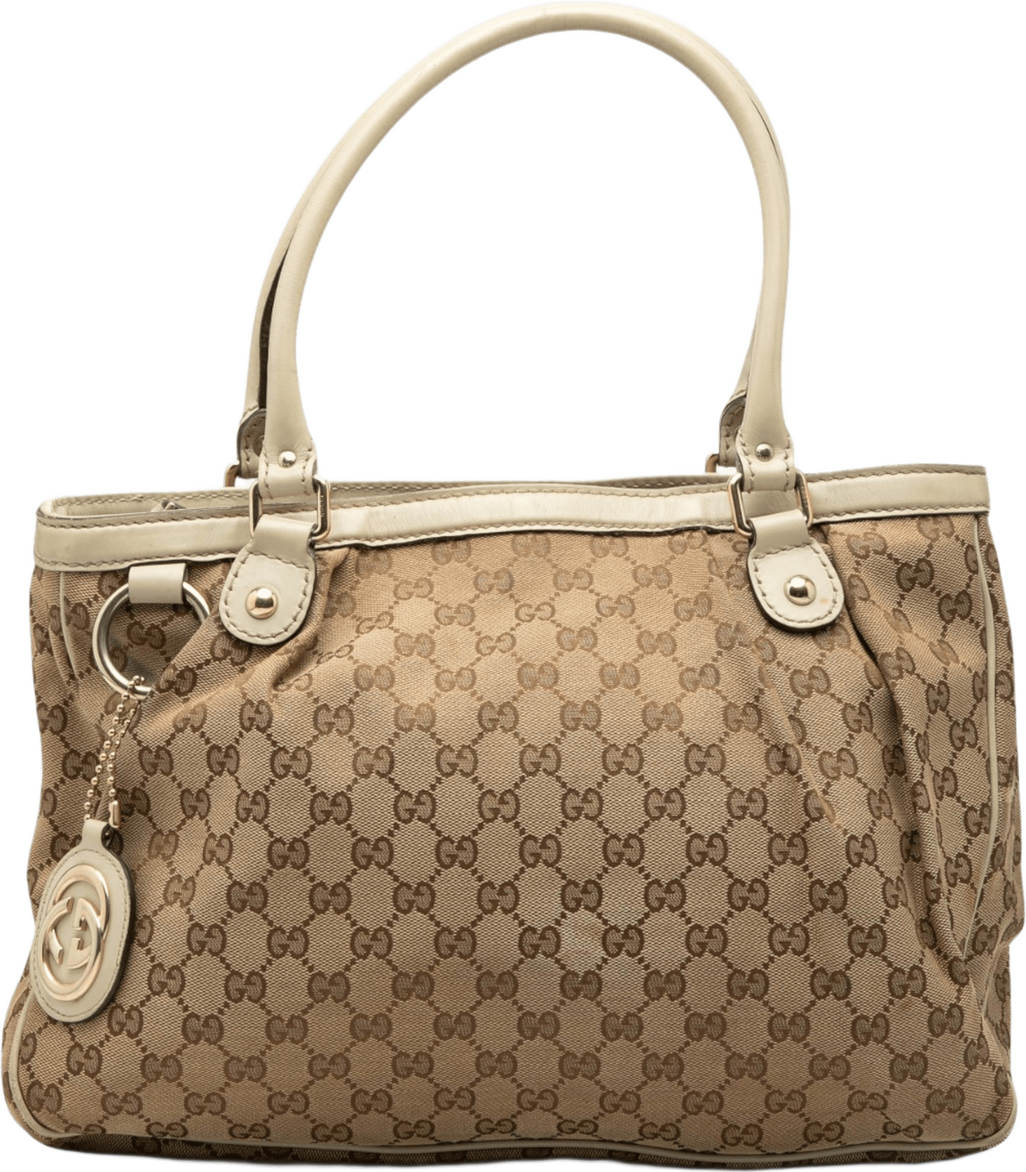 Gucci Gg Canvas Sukey Tote, från Luxclusif, i färgen beige.