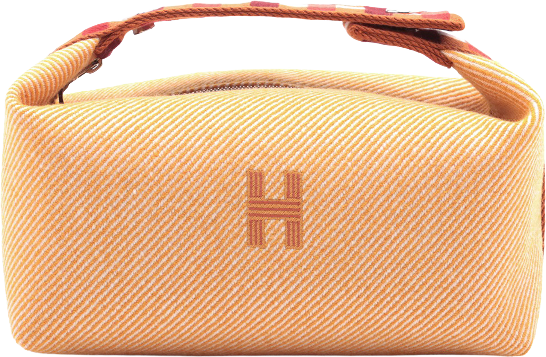 Hermès Small Wool Bride A Brac Au Carre Case, från Luxclusif, i färgen light orange.