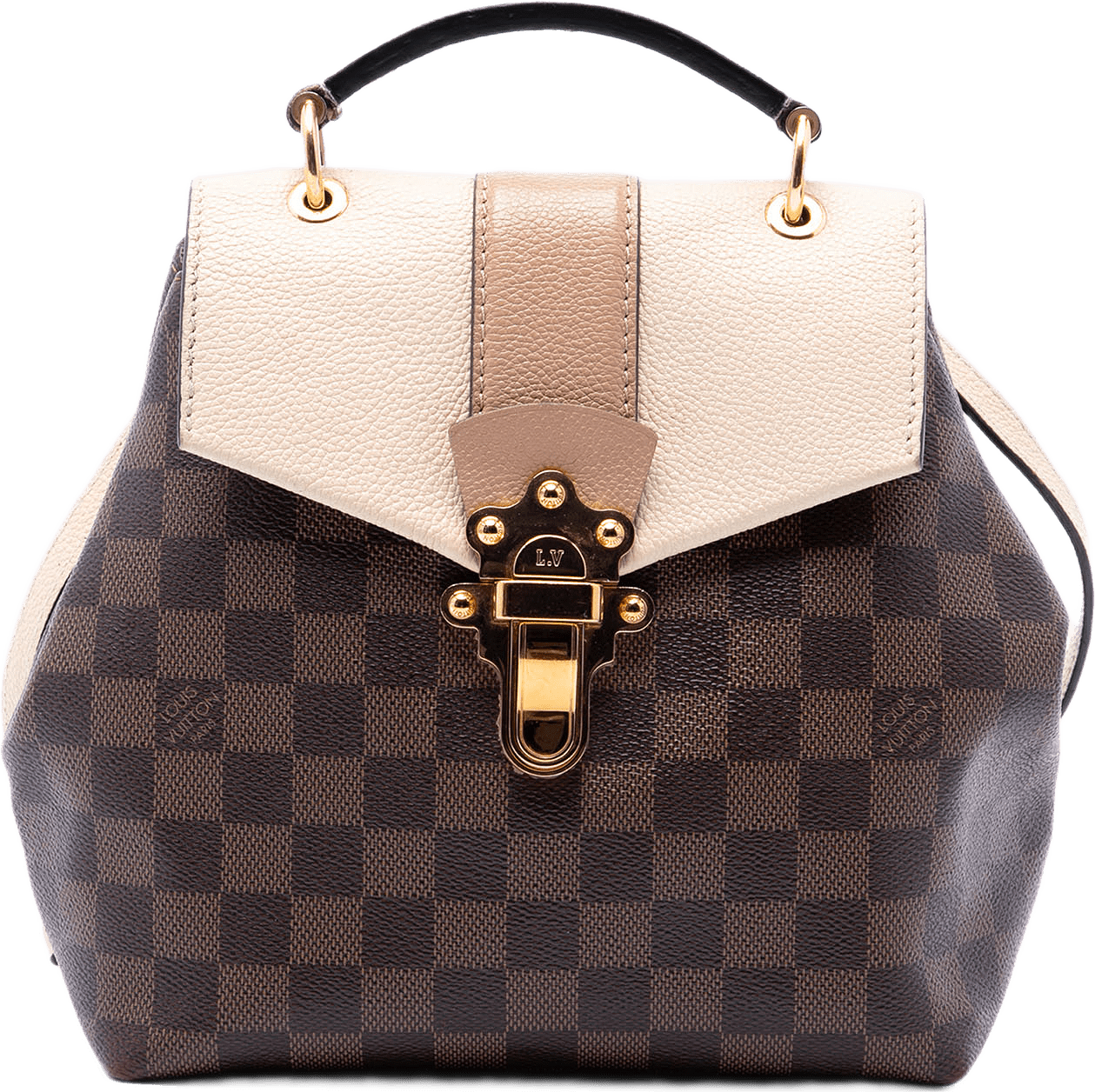 Louis Vuitton Damier Ebene Clapton, från Luxclusif, i färgen brun.