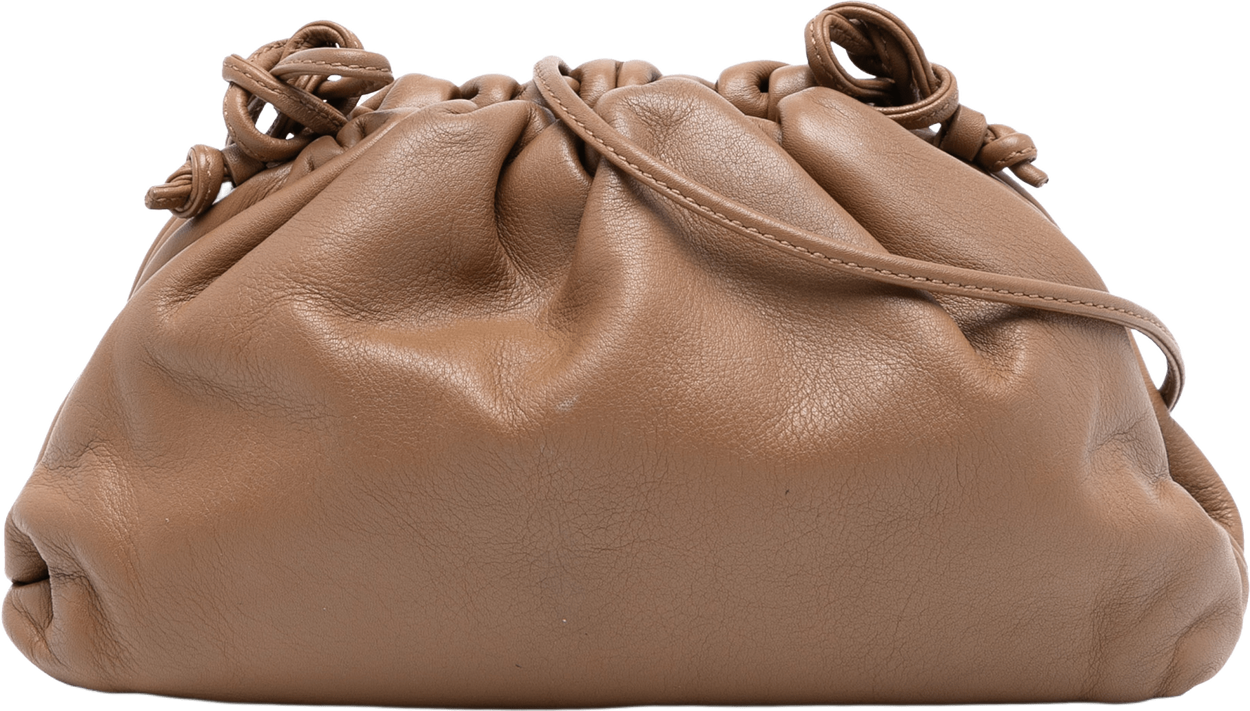 Bottega Veneta Lambskin The Mini Pouch Crossbody, från Luxclusif, i färgen brown.