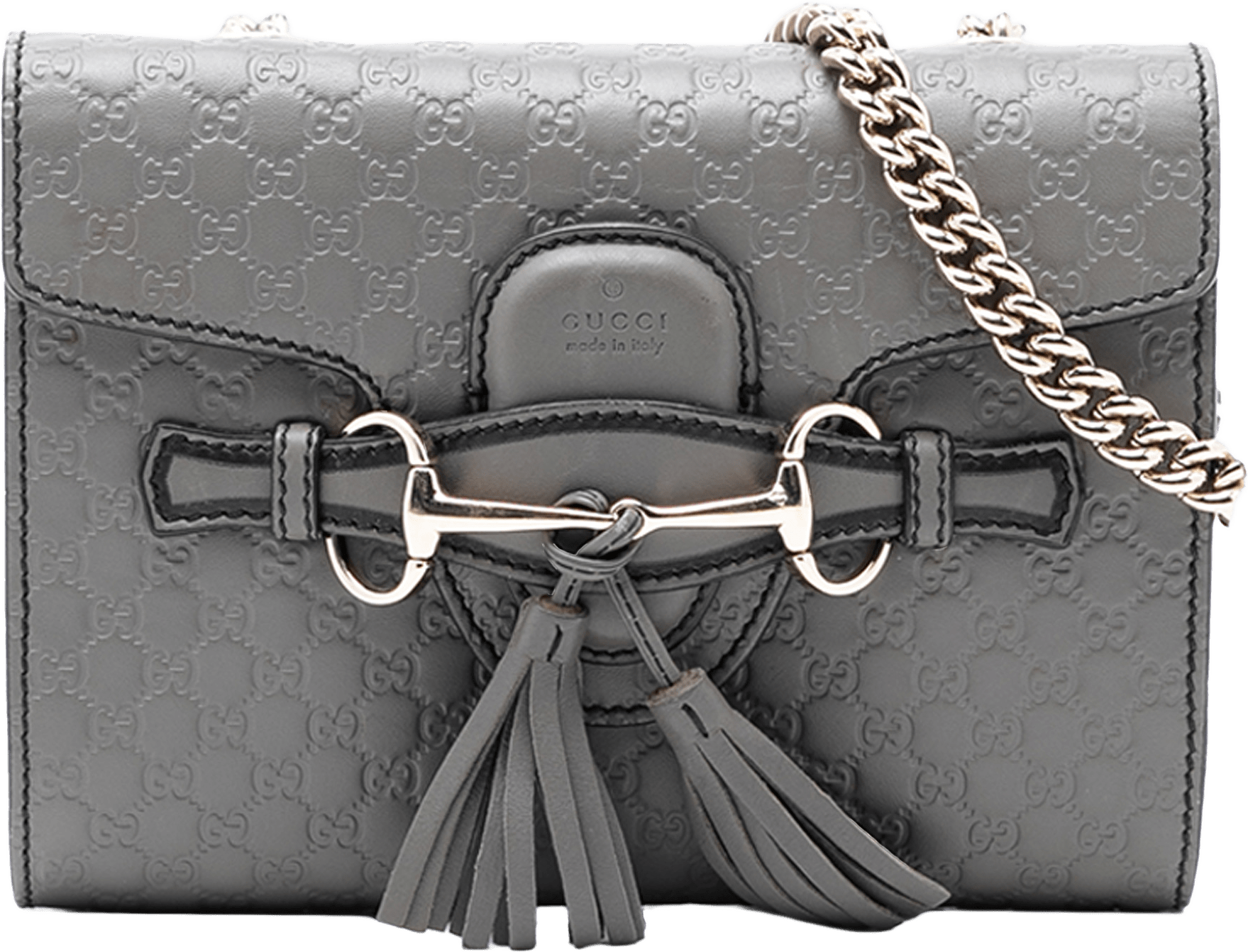 Gucci Mini Microguccissima Emily Crossbody, från Luxclusif, i färgen gray.