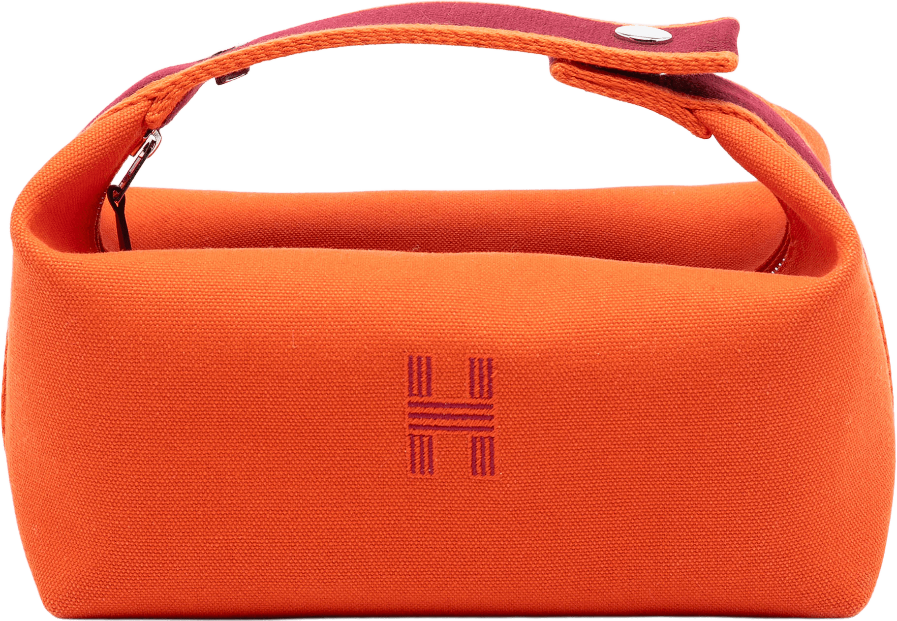 Hermès Small Toile Bride A Brac Case, från Luxclusif, i färgen dark orange.