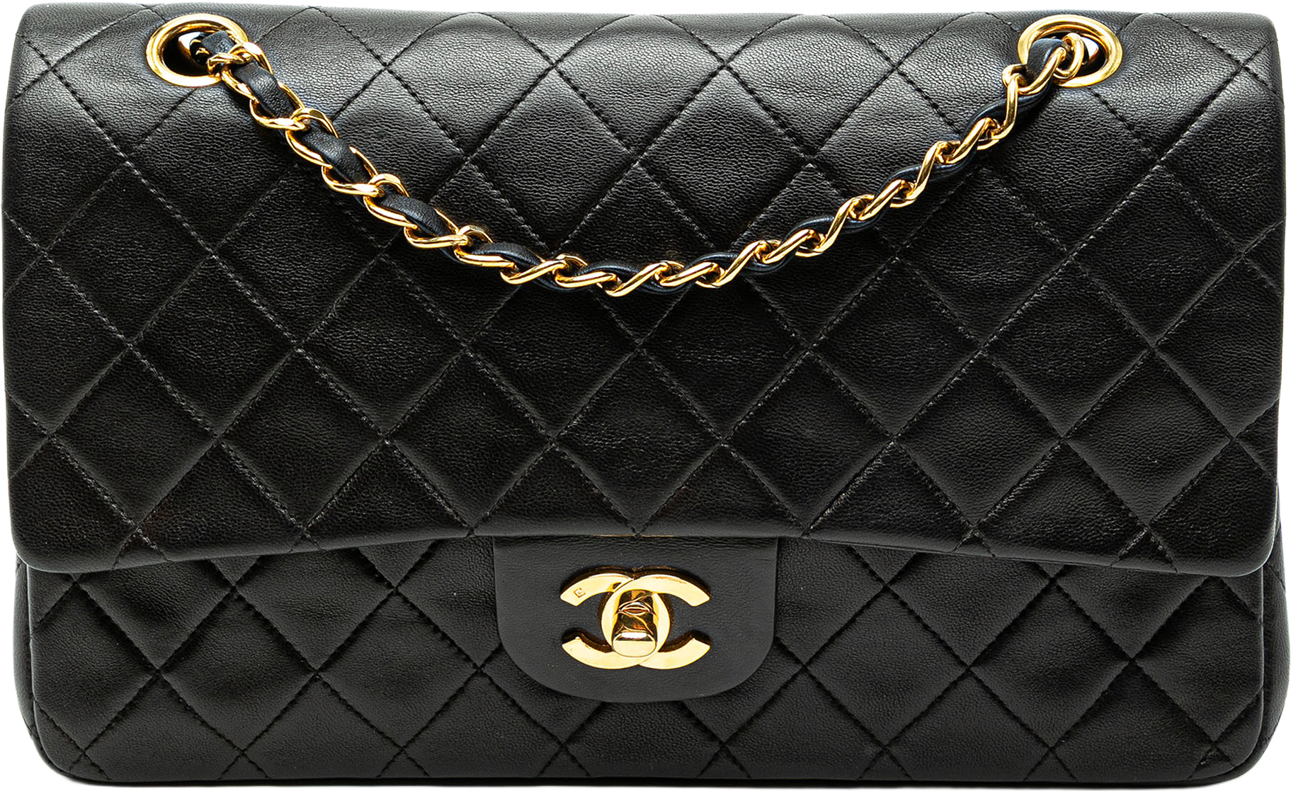 Chanel Medium Classic Lambskin Double Flap, från Luxclusif, i färgen black.